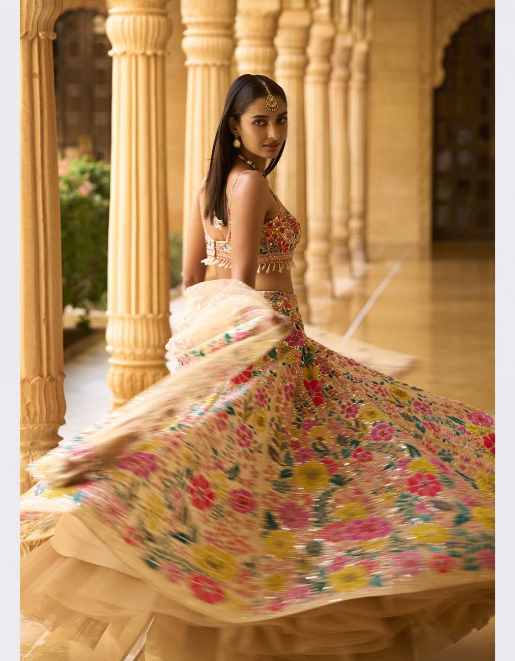 Bollywood Style Multicolor Embroidery Lehenga Choli