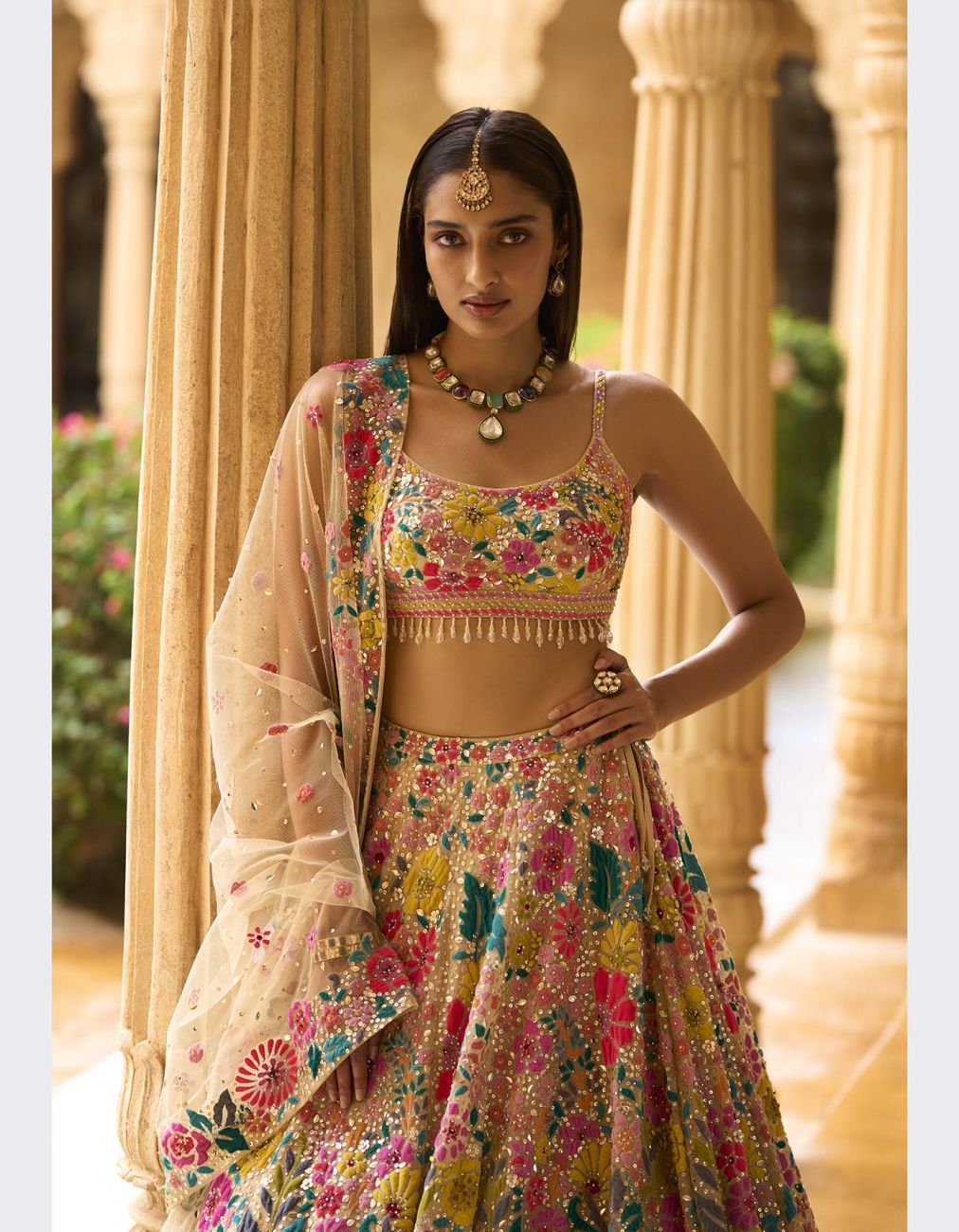 Bollywood Style Multicolor Embroidery Lehenga Choli