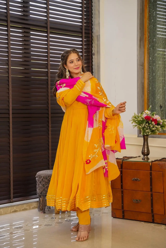 Party Wear Look Gown Fully Stitched and Dupatta set