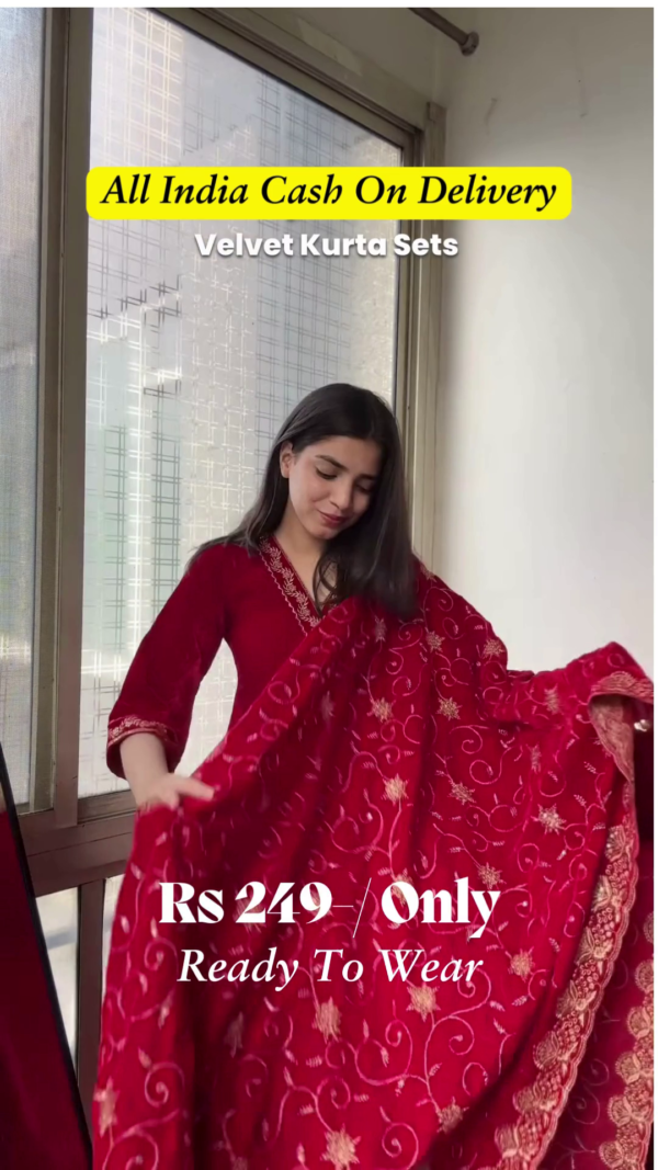 Elegant Velvet Kurta Set: Perfect Blend of Luxury and Comfort - Image 8