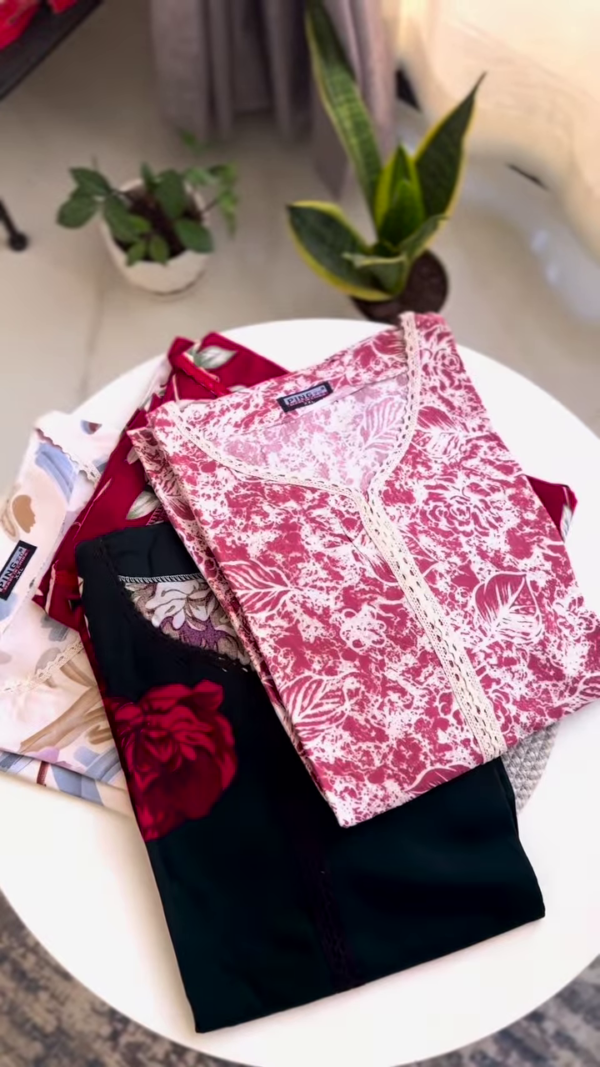 🌸 Floral Luxe Nightwear Set – Where Comfort Meets Elegance 🌙 - Image 2