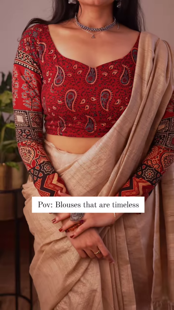 🧵 Timeless Elegance – Ajrakh-Inspired Blouse for the Modern Muse ✨ - Image 2