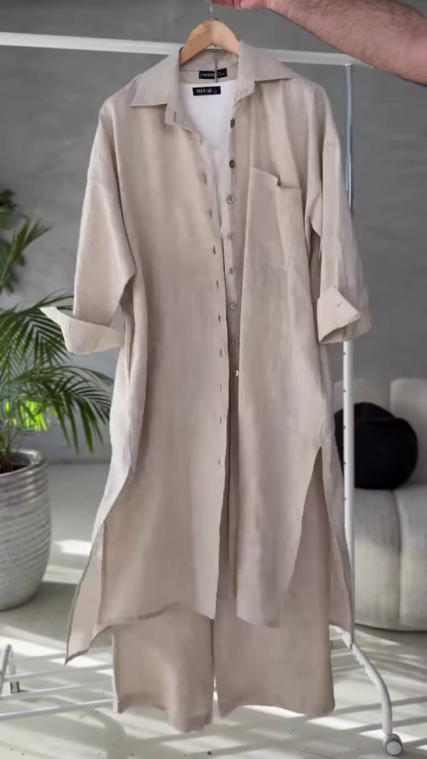 🌿 Luxe in Linen – The Ultimate Beige Co-Ord Set for Everyday Elegance - Image 2