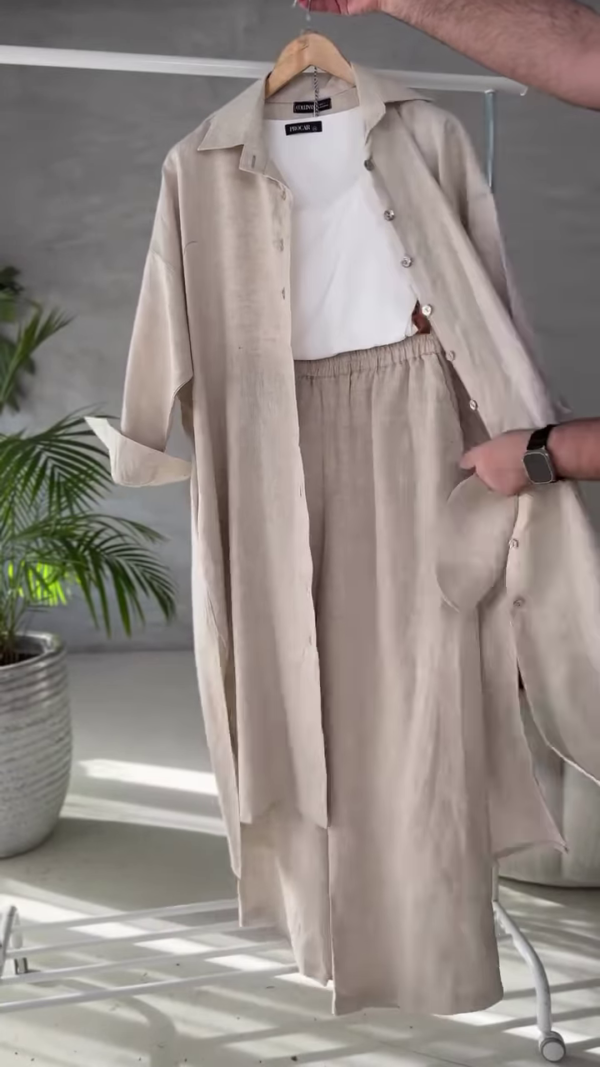 🌿 Luxe in Linen – The Ultimate Beige Co-Ord Set for Everyday Elegance - Image 3