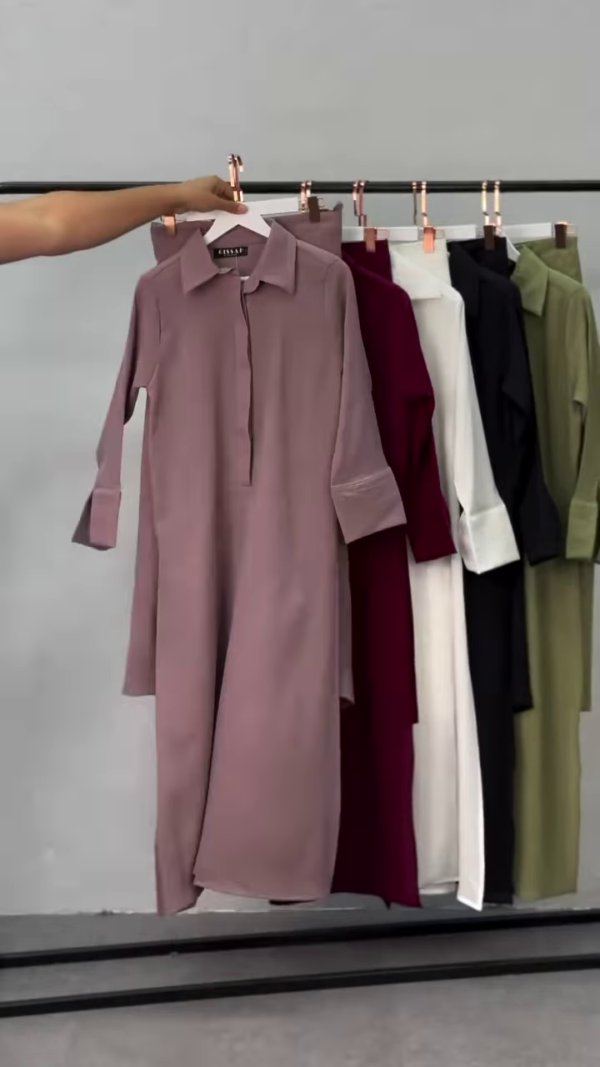 🌿 Effortless Chic – Solid Shirt-Style Co-ord Set - Image 2