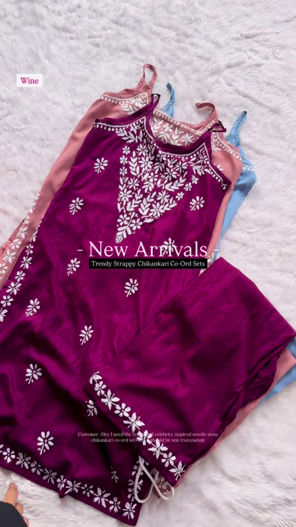 Serene Sky Chikankari Co-Ord Set - Elegant Handcrafted Artistry - Image 4
