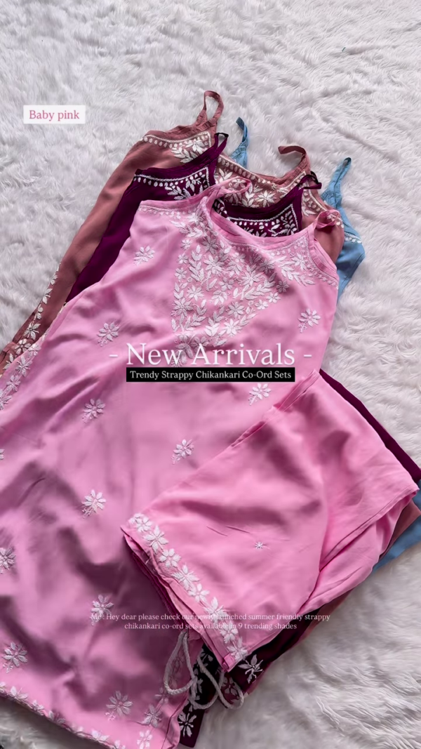 Serene Sky Chikankari Co-Ord Set - Elegant Handcrafted Artistry - Image 5