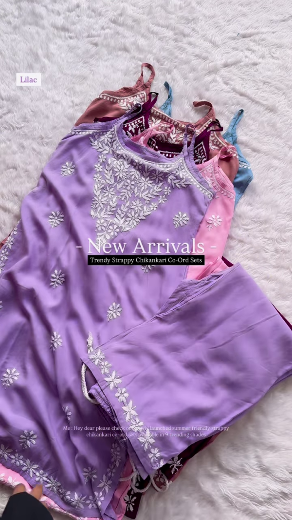 Serene Sky Chikankari Co-Ord Set - Elegant Handcrafted Artistry - Image 6