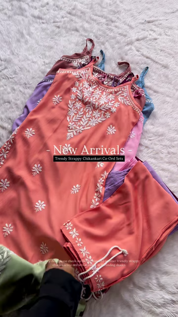 Serene Sky Chikankari Co-Ord Set - Elegant Handcrafted Artistry - Image 7