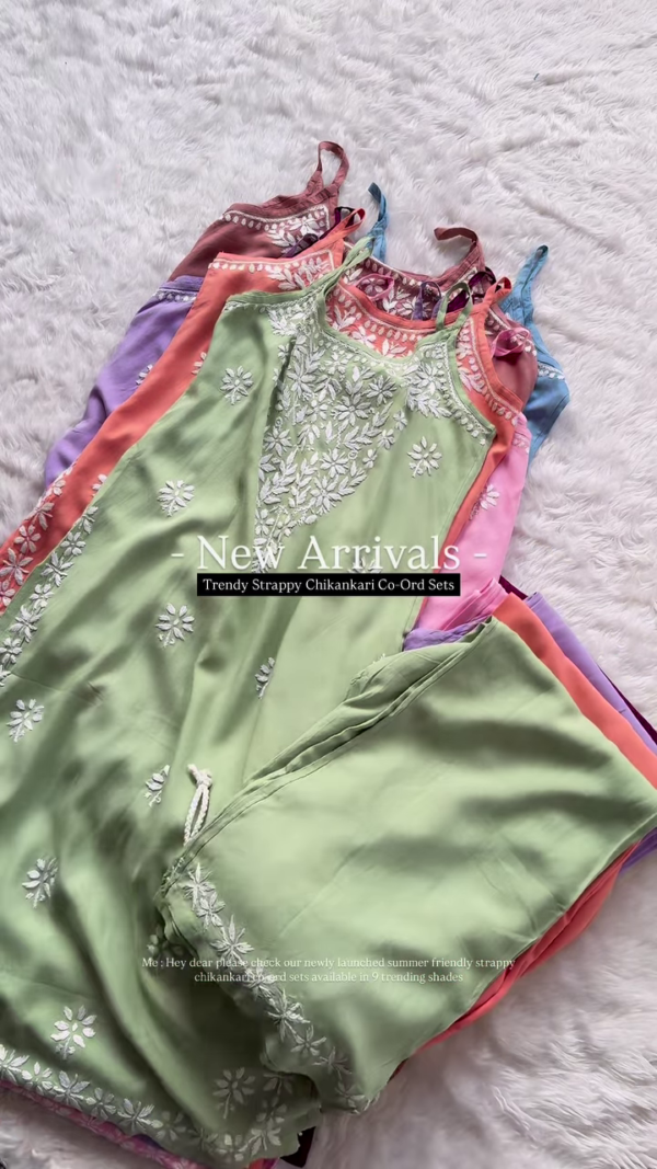 Serene Sky Chikankari Co-Ord Set - Elegant Handcrafted Artistry - Image 8