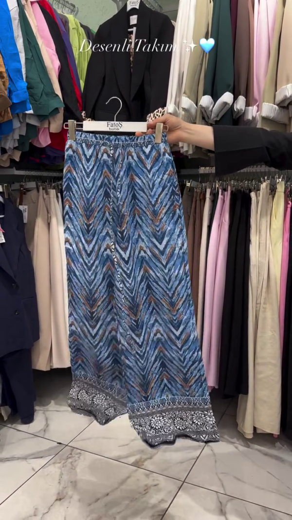 Printed Two Piece set matching Top and bottom Cord Set - Image 3